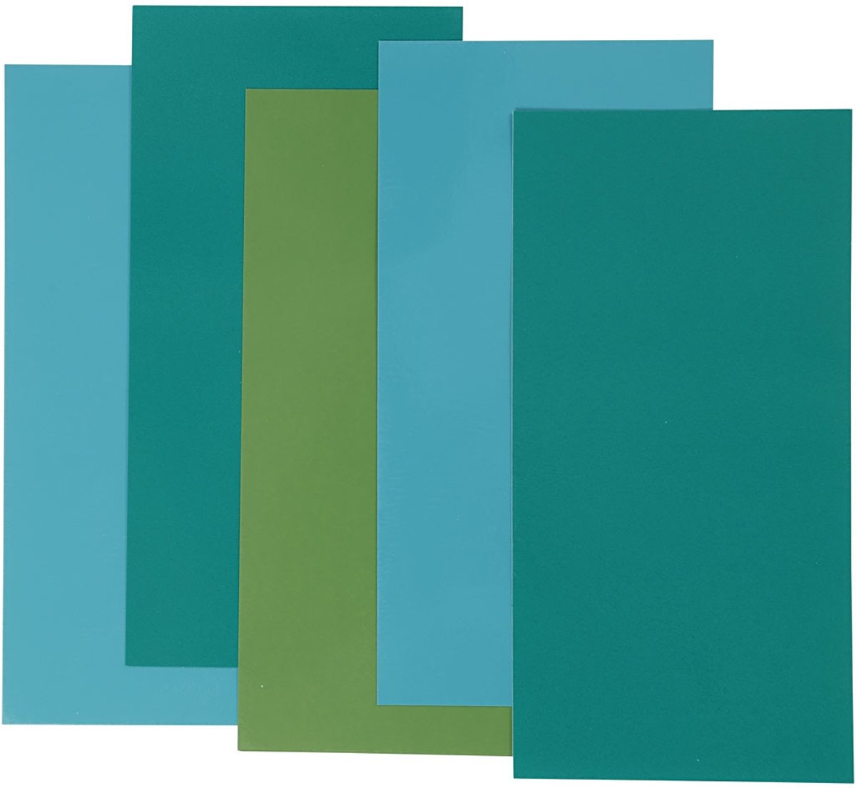 Color Dekor, vel 10x20 cm, blauw/groen harmonie, 5div vellen [HOB-415860]